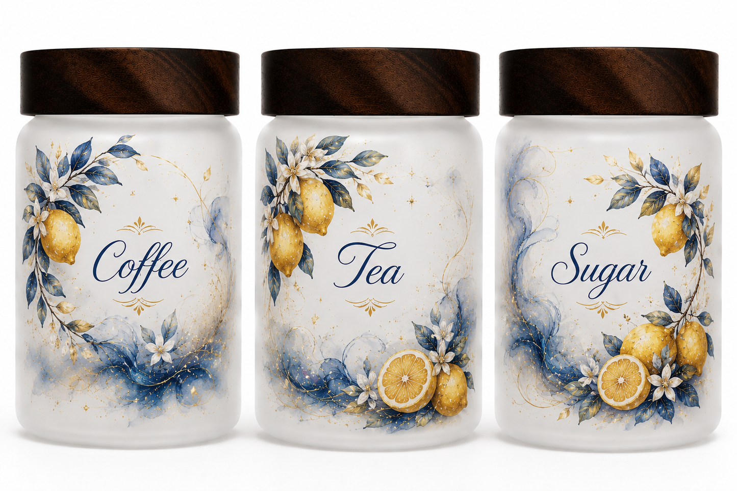 Lemon Themed Coffee, Tea & Sugar Containers