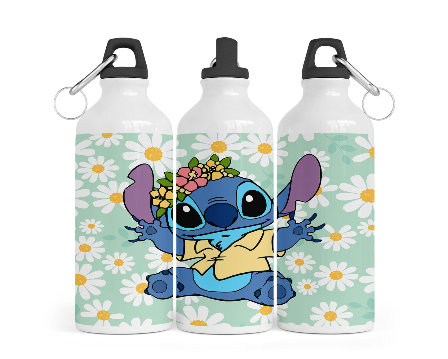 Stitch with Daisies 600ml Aluminum Water Bottle