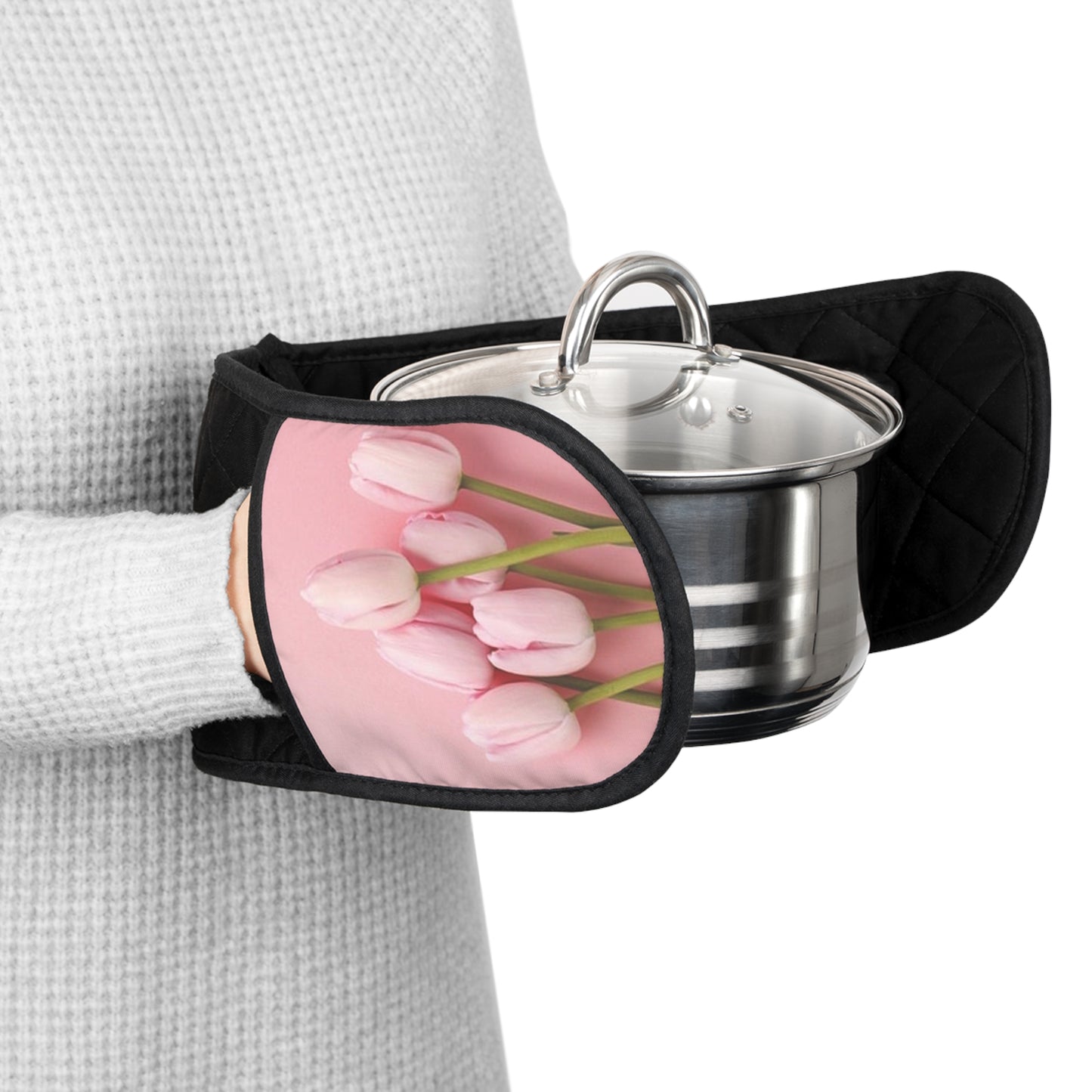 Pink Tulips Oven Mitts