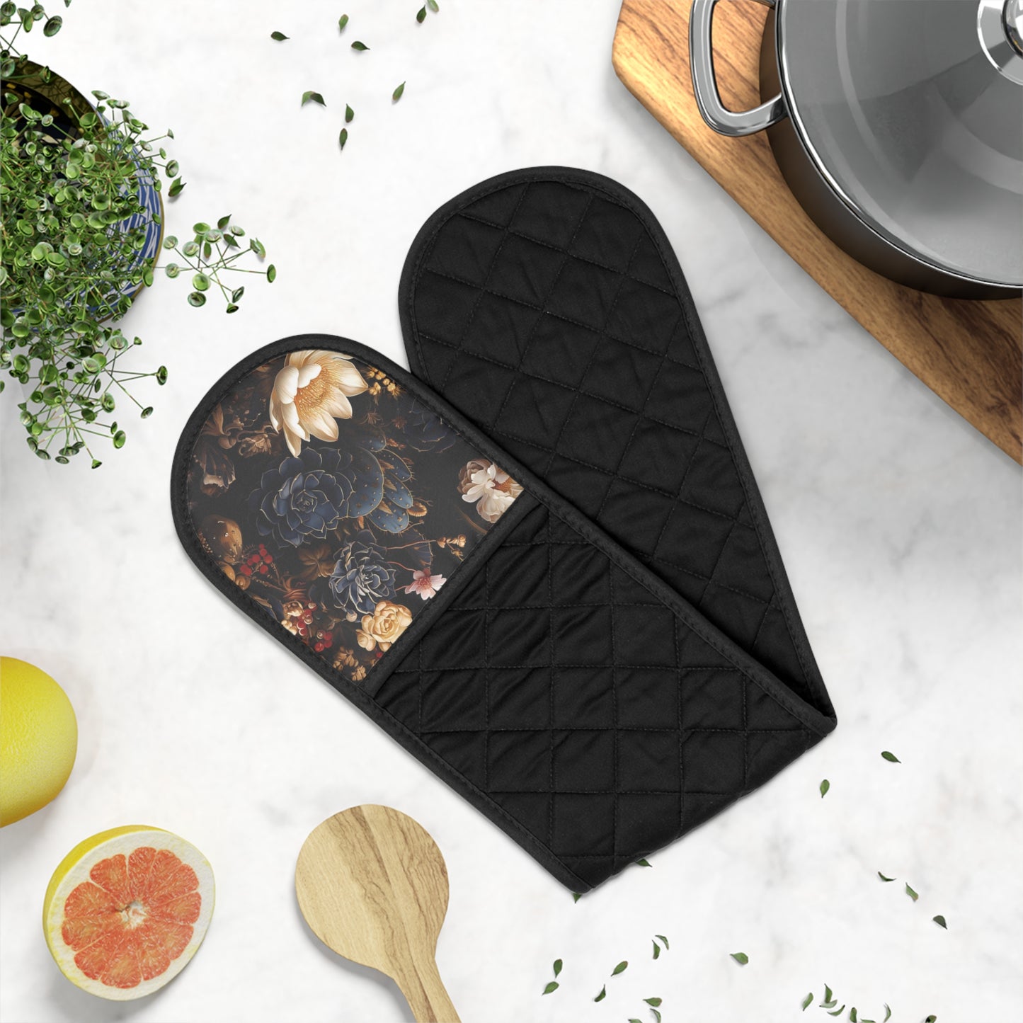 Dark Succulents Oven Mitts