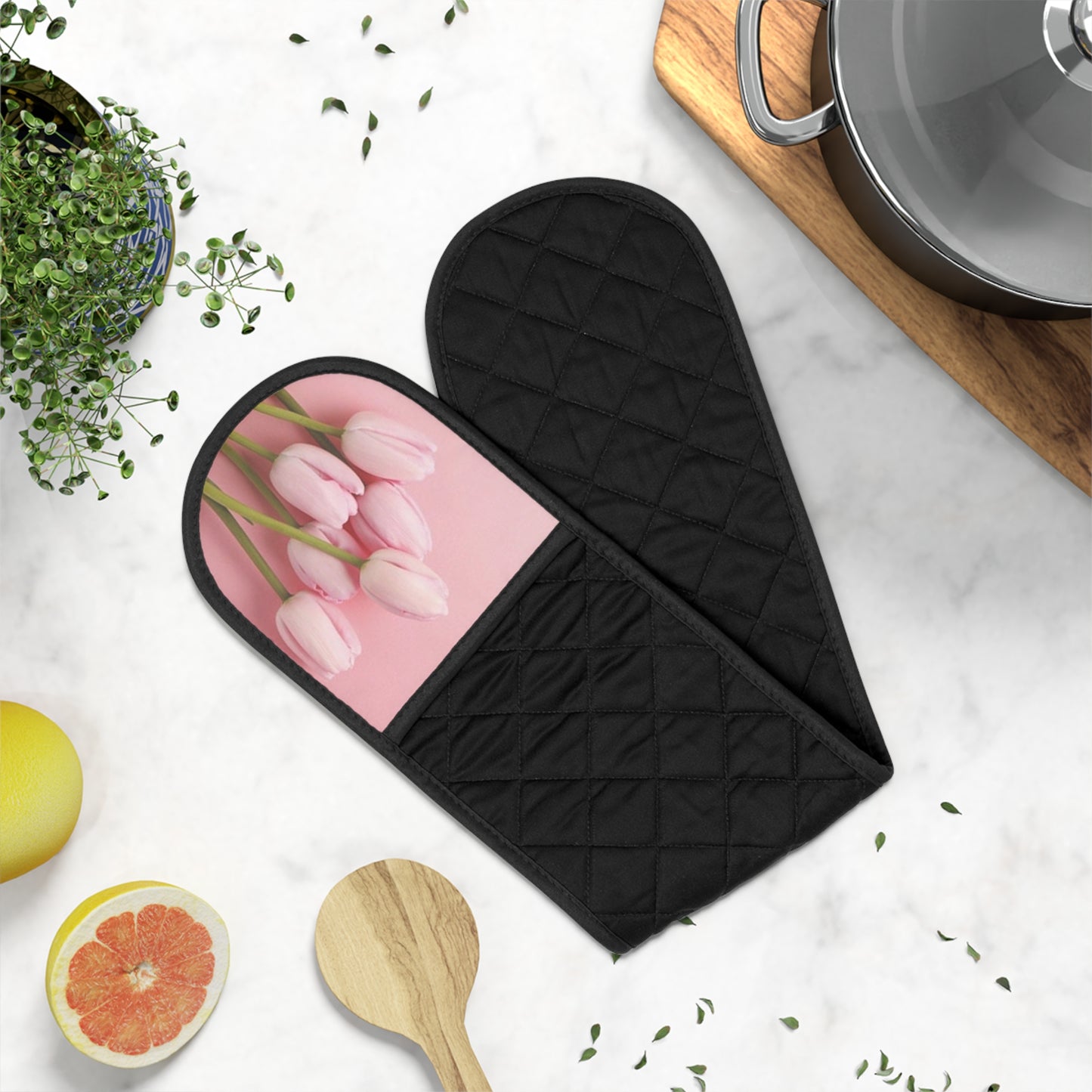 Pink Tulips Oven Mitts