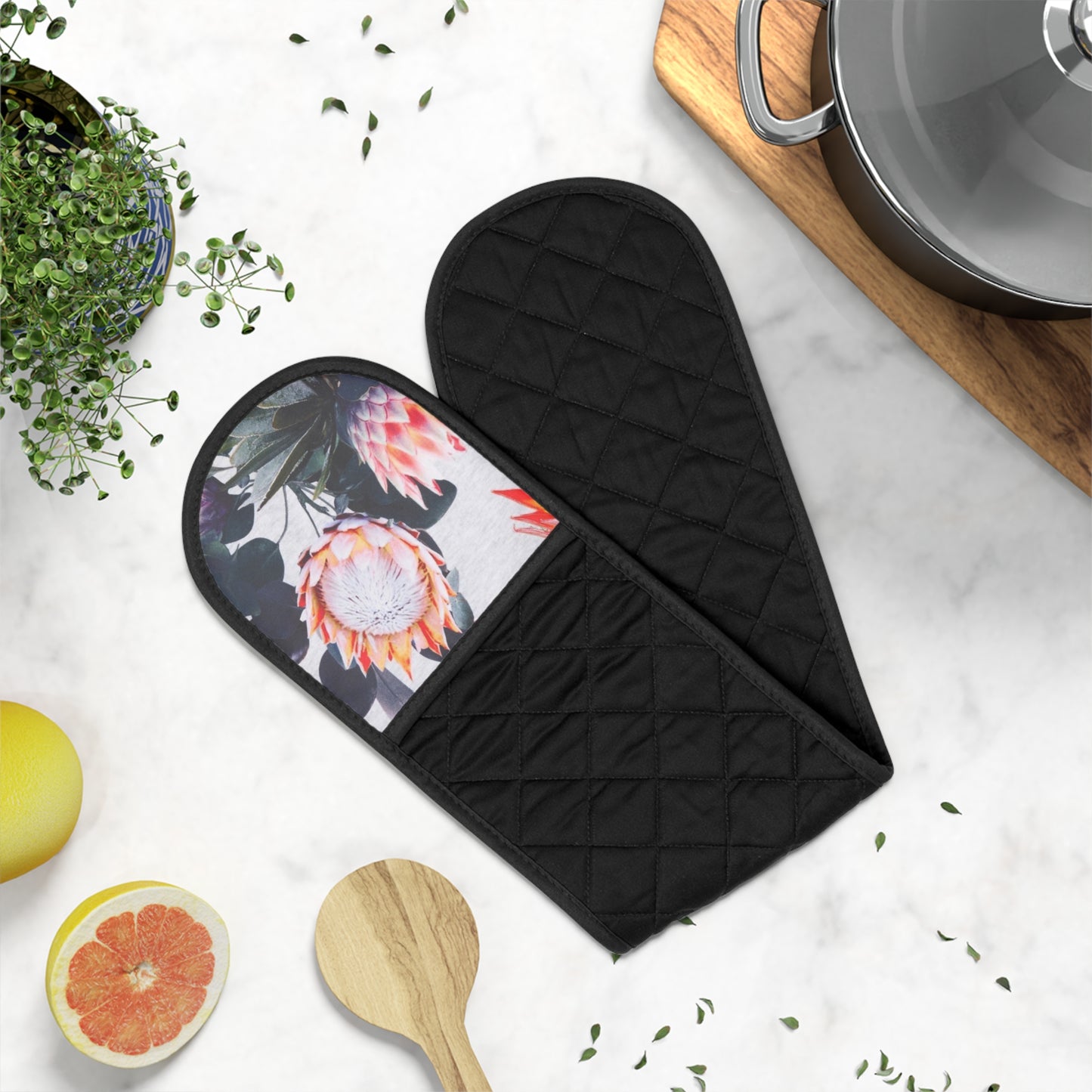 Dark Protea Oven Mitts