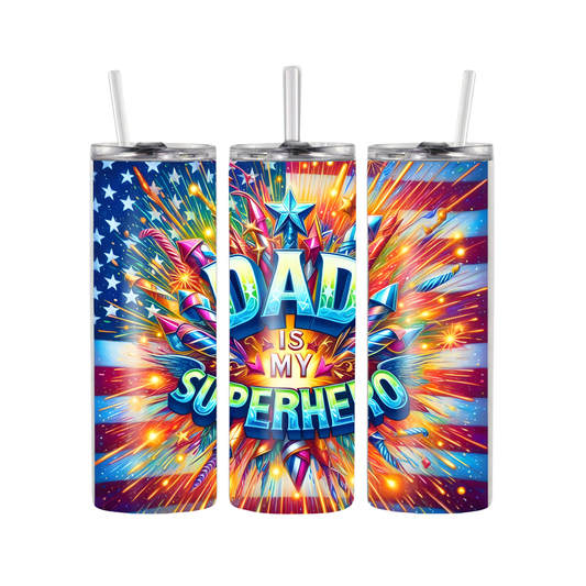 Dad my Superhero 20oz Tumbler