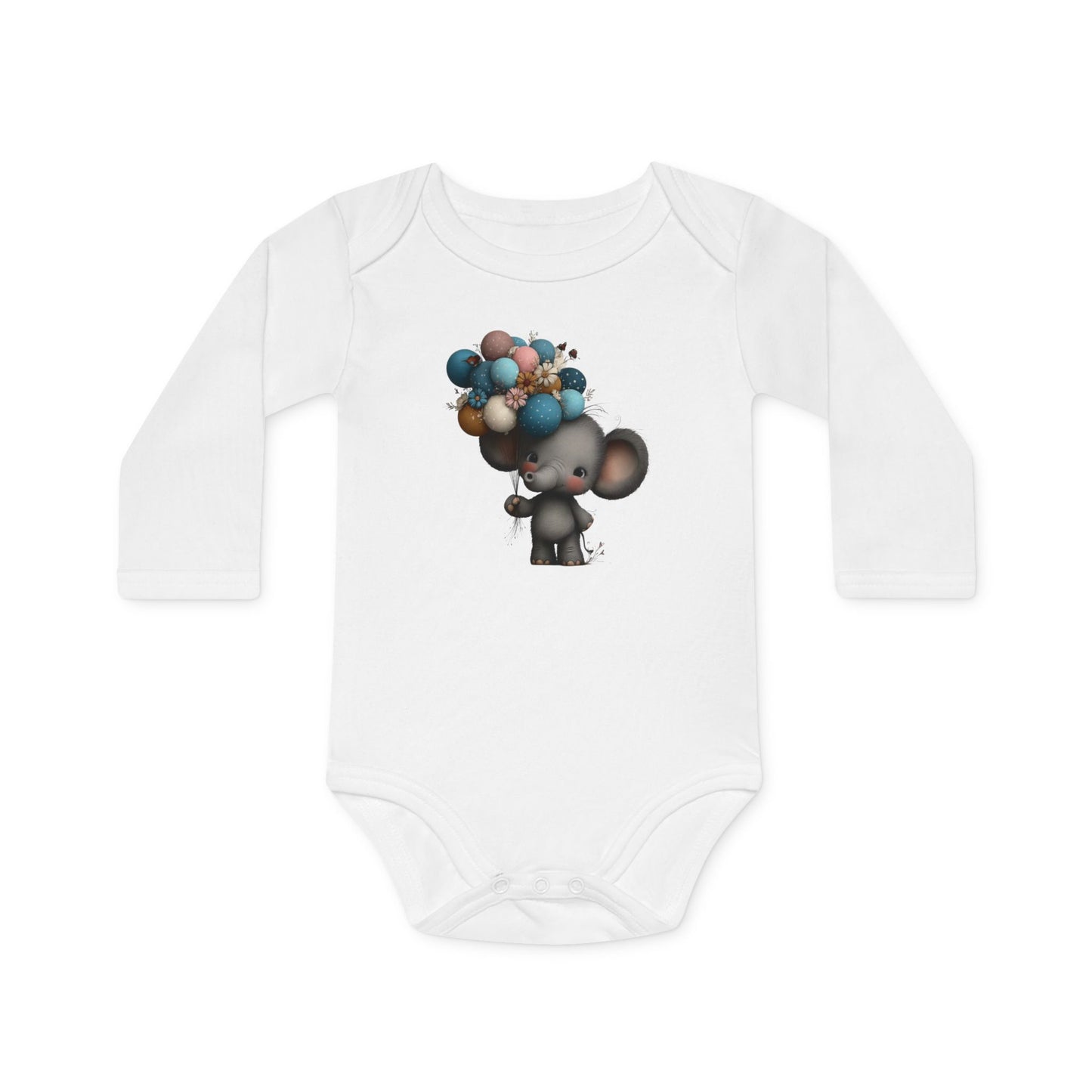 Whimsical Elephant Baby Grow (Long Sleeve)