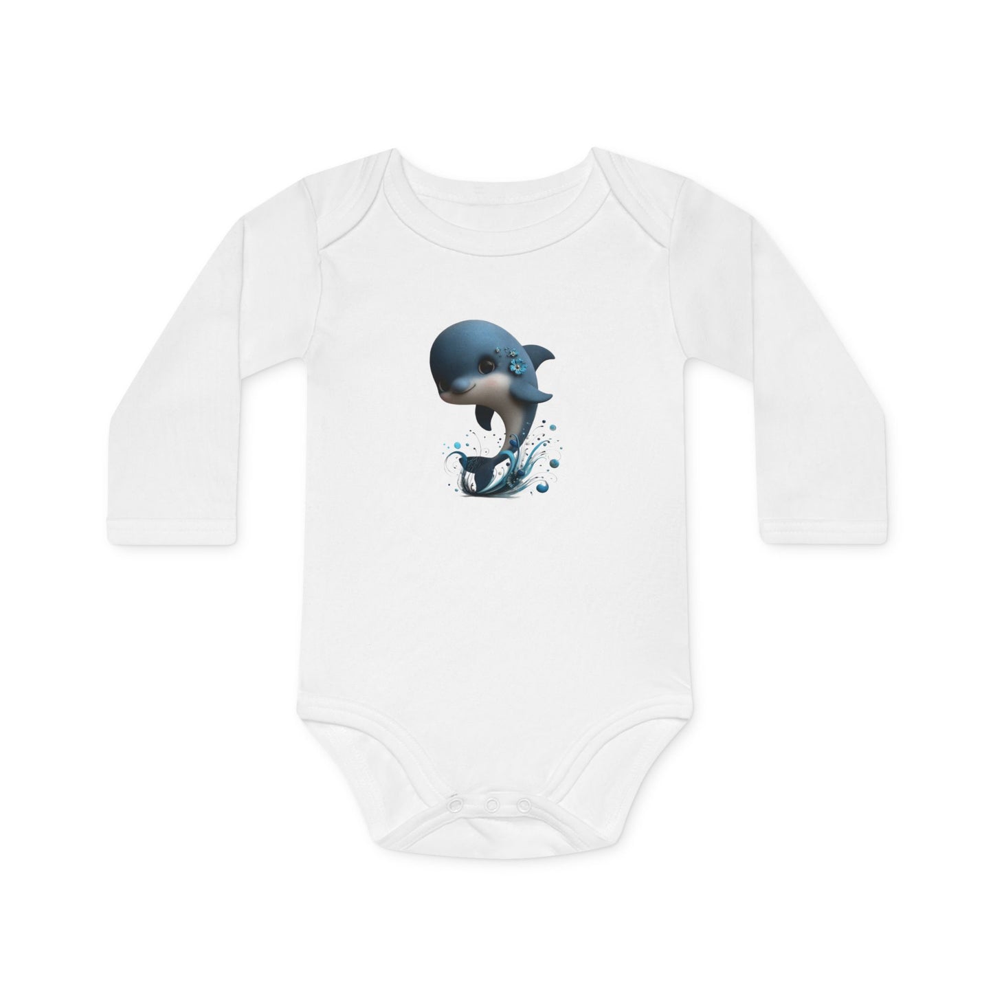 Whimsical Dolphin Baby Grow (long Sleeve)