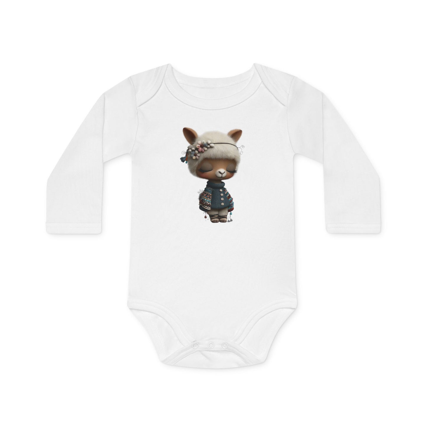 Whimsical Llama Baby Grow (Long Sleeve)