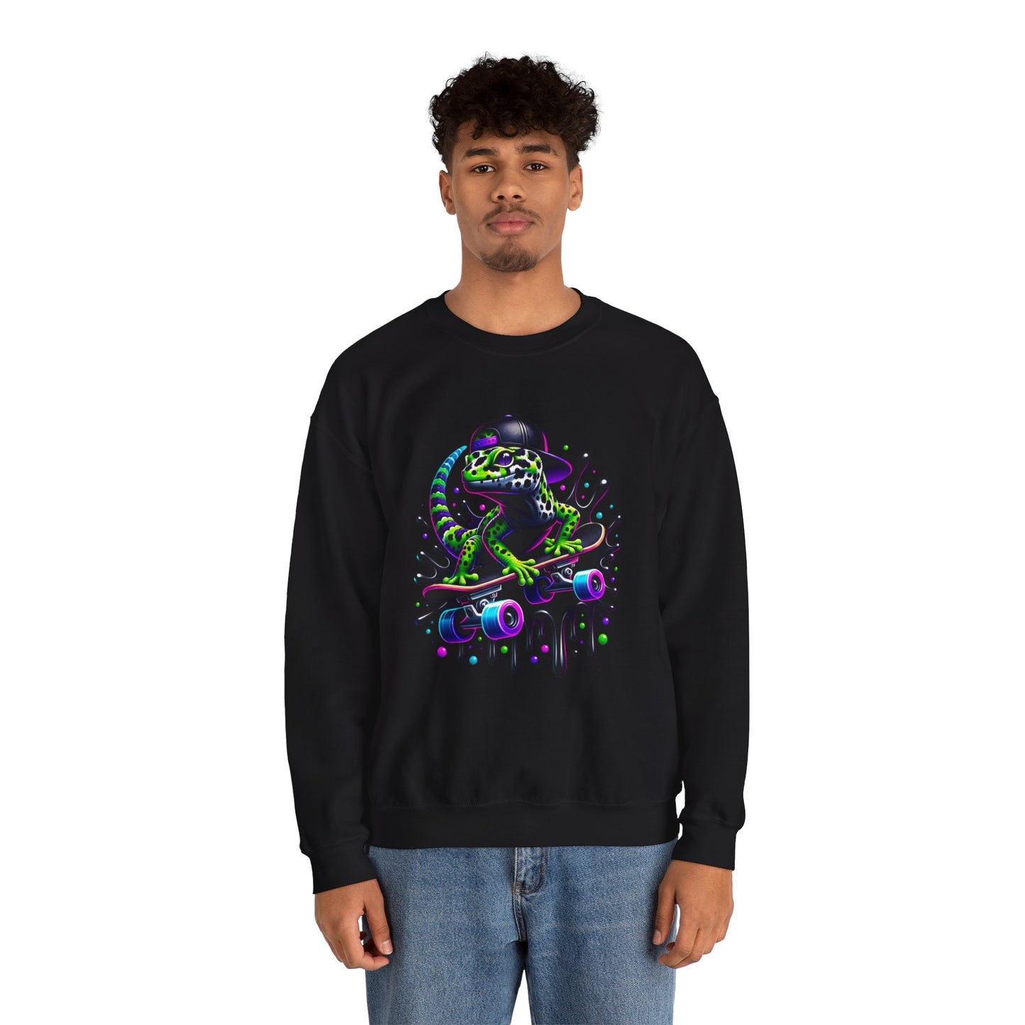 Neon Gecko Sweater (Black)