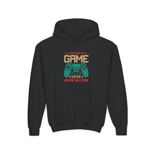 Paused my Game Unisex Kids Hoodie